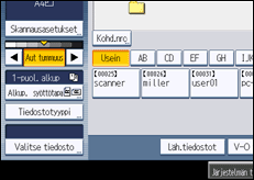Käyttöpaneelin näytön kuvaus