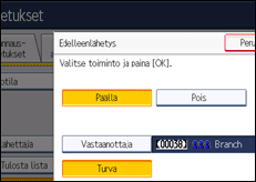 Käyttöpaneelin näytön kuvaus