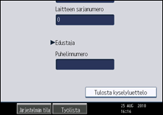 Käyttöpaneelin näytön kuvaus
