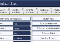 Käyttöpaneelin näytön kuvaus