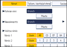 Käyttöpaneelin näytön kuvaus