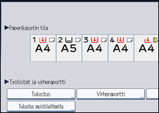 Käyttöpaneelin näytön kuvaus