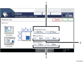 Käyttöpaneelin numeroitu näyttö