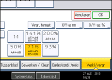 Schermafbeelding bedieningspaneel