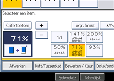 Schermafbeelding bedieningspaneel