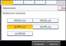 Schermafbeelding bedieningspaneel