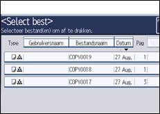 Schermafbeelding bedieningspaneel