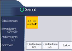 Schermafbeelding bedieningspaneel