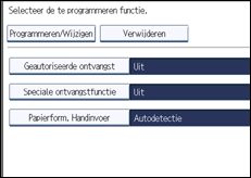 Schermafbeelding bedieningspaneel