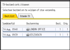 Schermafbeelding bedieningspaneel