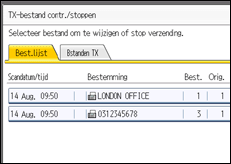 Schermafbeelding bedieningspaneel