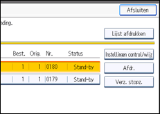 Schermafbeelding bedieningspaneel