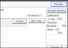 Schermafbeelding bedieningspaneel