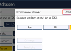 Schermafbeelding bedieningspaneel
