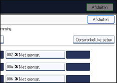 Schermafbeelding bedieningspaneel
