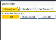 Schermafbeelding bedieningspaneel