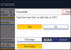 Schermafbeelding bedieningspaneel