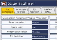 Schermafbeelding bedieningspaneel