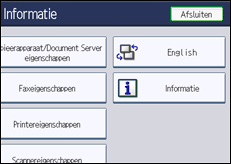 Schermafbeelding bedieningspaneel