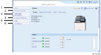 Schermafbeelding van webbrowser (afbeelding met genummerde verklaringen)