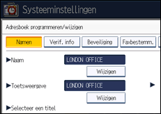 Schermafbeelding bedieningspaneel