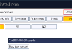 Schermafbeelding bedieningspaneel
