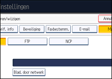 Schermafbeelding bedieningspaneel