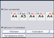 Schermafbeelding bedieningspaneel