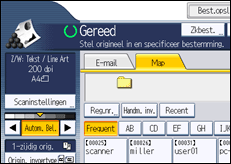 Schermafbeelding bedieningspaneel