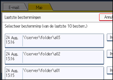 Schermafbeelding bedieningspaneel