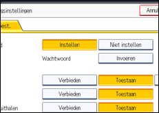 Schermafbeelding bedieningspaneel