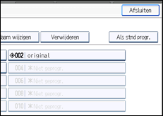 Schermafbeelding bedieningspaneel