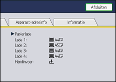 Schermafbeelding bedieningspaneel