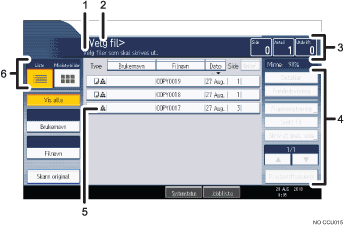 Skjermbildeillustrasjon av brukerpanelet med nummererte bildetekster