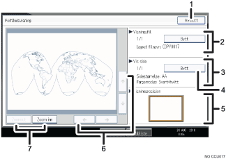 Skjermbildeillustrasjon av brukerpanelet med nummererte bildetekster
