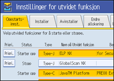 Illustrasjon av skjermpanelet