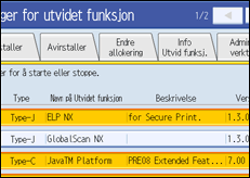 Illustrasjon av skjermpanelet