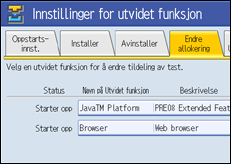 Illustrasjon av skjermpanelet