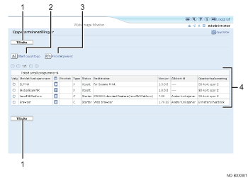 Skjermillustrasjon av nettleser, nummerert illustrasjon