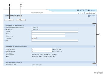 Skjermillustrasjon av nettleser, nummerert illustrasjon