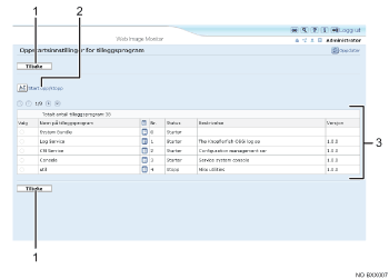 Skjermillustrasjon av nettleser, nummerert illustrasjon