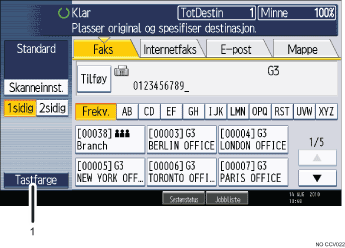 Skjermbildeillustrasjon av brukerpanelet med nummererte bildetekster