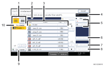 Skjermbildeillustrasjon av brukerpanelet med nummererte bildetekster