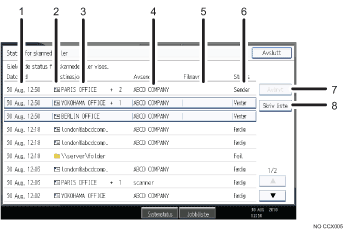 Skjermbildeillustrasjon av brukerpanelet med nummererte bildetekster