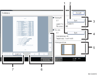 Skjermbildeillustrasjon av brukerpanelet med nummererte bildetekster