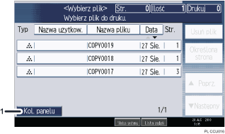 Ilustracja ekranu panela oznaczona numerowanymi odsy�aczami