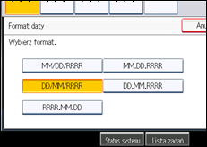 Ilustracja ekranu panela operacyjnego