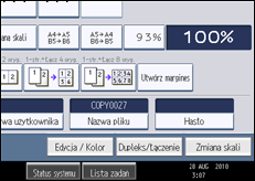 Ilustracja ekranu panela operacyjnego