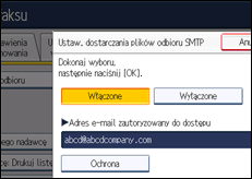 Ilustracja ekranu panela operacyjnego