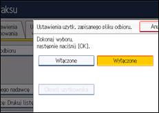 Ilustracja ekranu panela operacyjnego